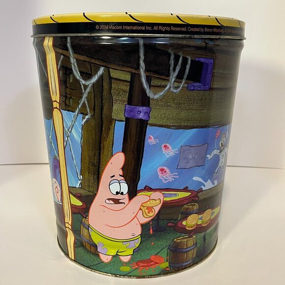 SpongeBob Doritos Chip Tin With Lid Viacom 2004 Vintage Large Metal Can 11.5"x10 - Picture 11 of 15